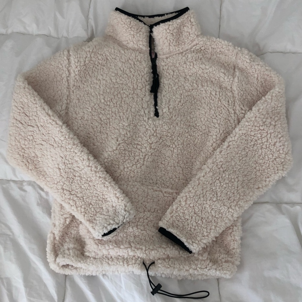 1/4 Zip White Parka